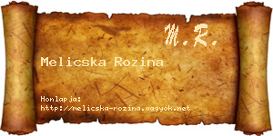 Melicska Rozina névjegykártya